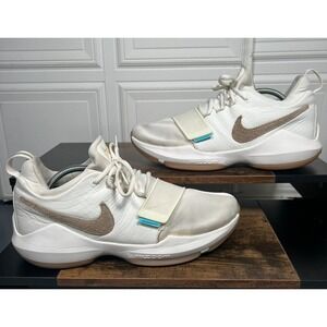 Nike PG 1 Ivory Basketball Shoes Men's 11 Gum Brown Sky Blue Athletic Sneakers
